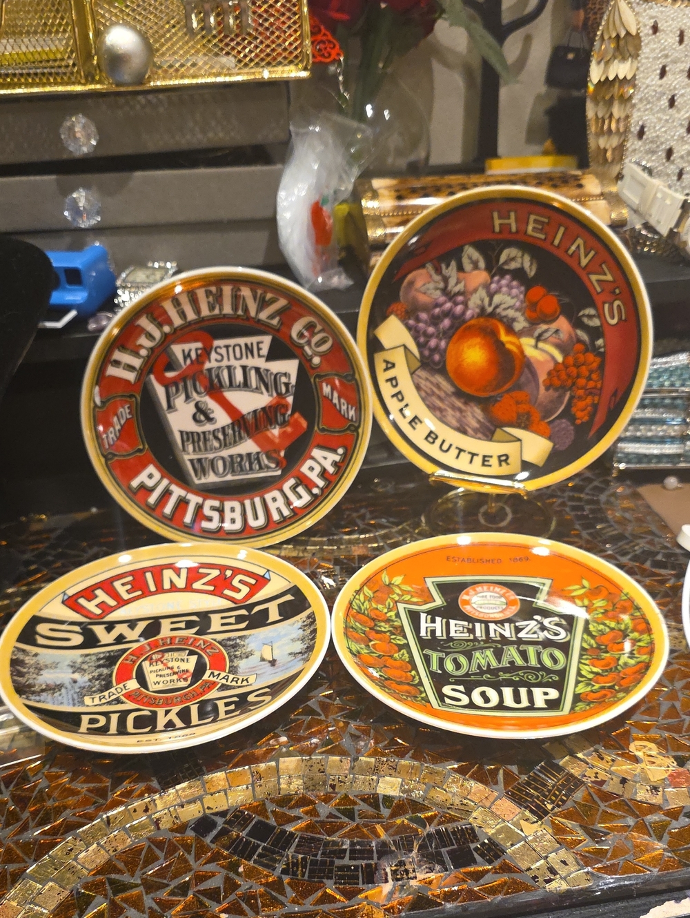 Heinz Decorative Vintage-Style Red Collector Plates - Set of 4